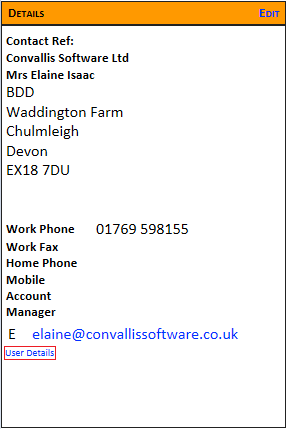 Contact details box (CRM)