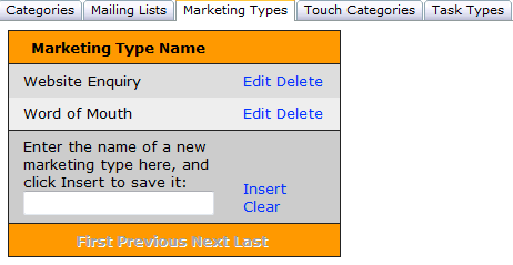 Marketing Types screenshot