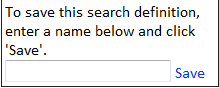 Save Search box