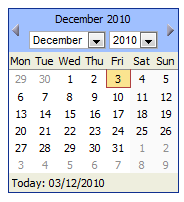 An example of the small calendar